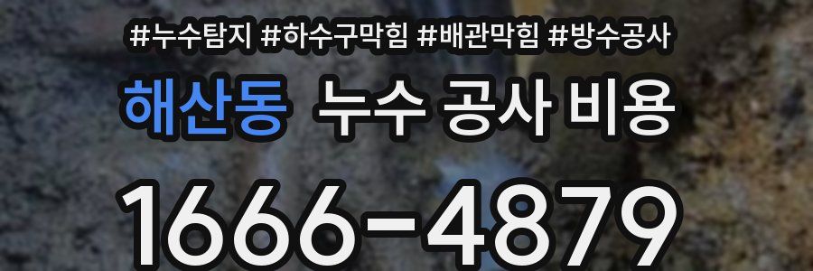 해산동 누수 공사 비용