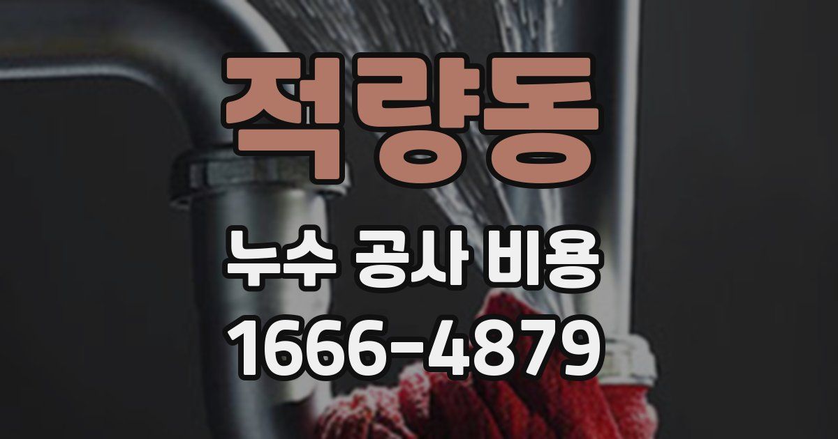 적량동 누수 공사 비용