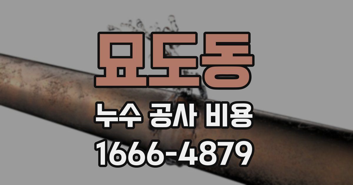묘도동 누수 공사 비용