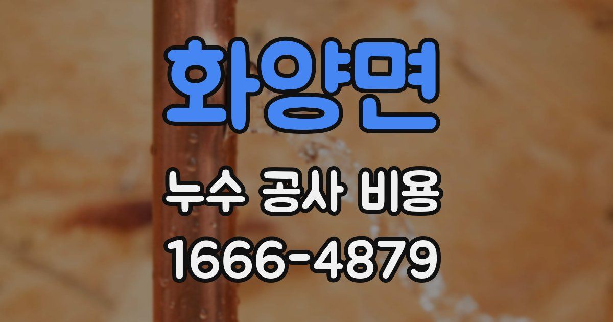 화양면 누수 공사 비용