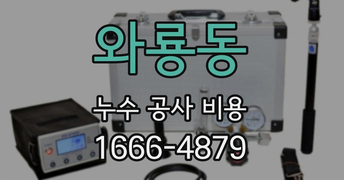 와룡동 누수 공사 비용
