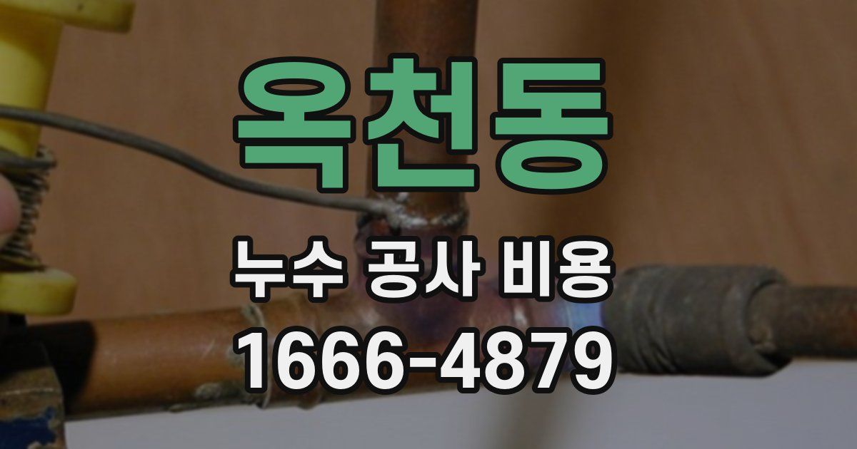 옥천동 누수 공사 비용