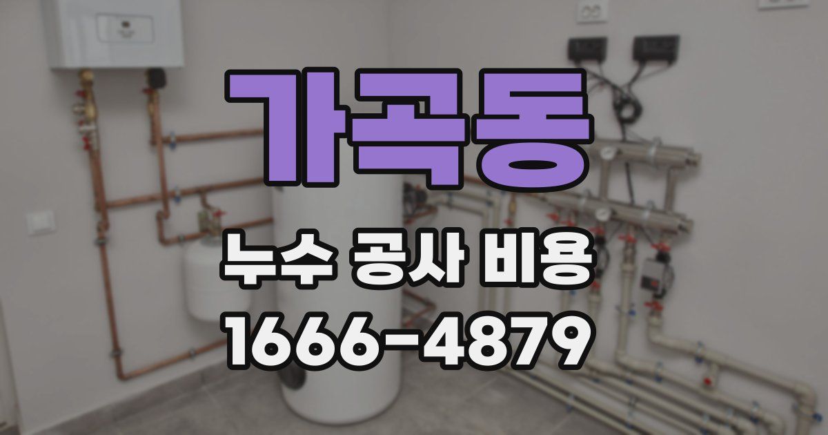가곡동 누수 공사 비용