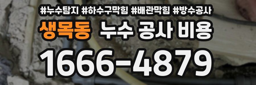 생목동 누수 공사 비용