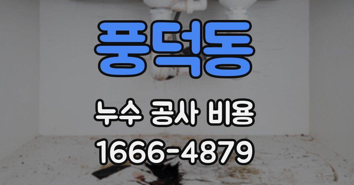 풍덕동 누수 공사 비용