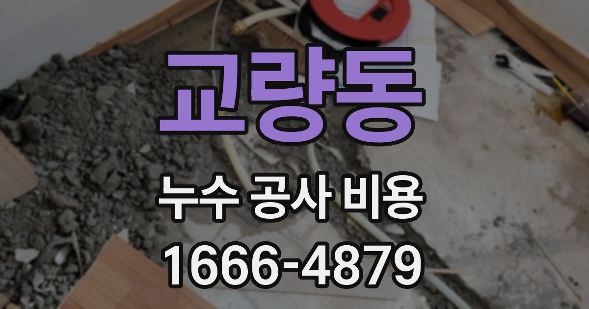 교량동 누수 공사 비용