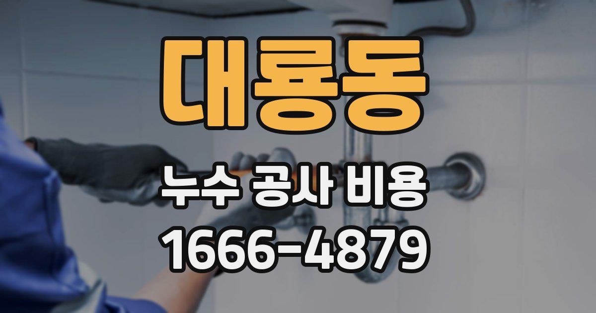대룡동 누수 공사 비용