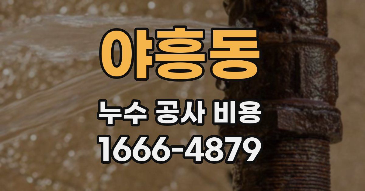 야흥동 누수 공사 비용