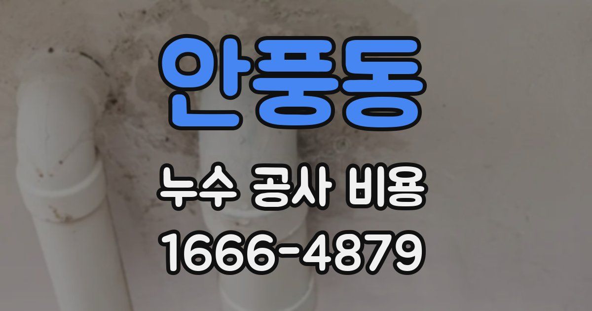 안풍동 누수 공사 비용