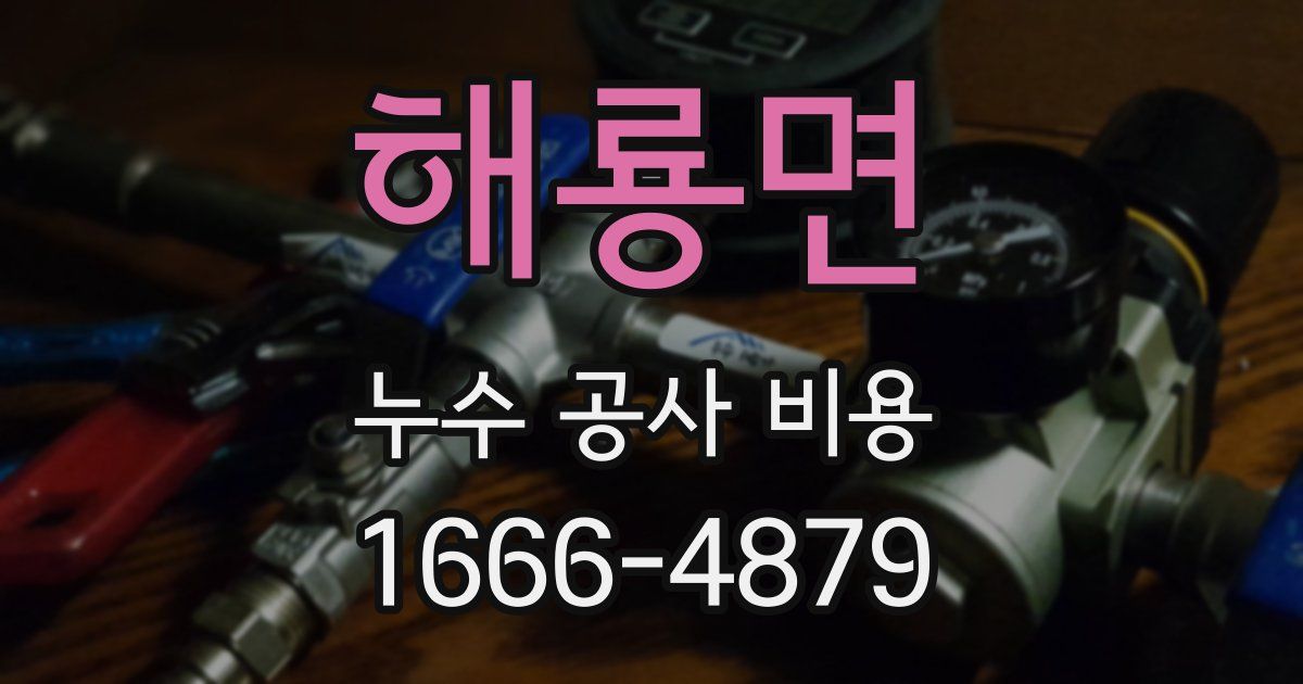 해룡면 누수 공사 비용