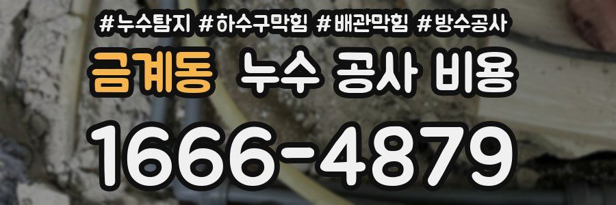 금계동 누수 공사 비용