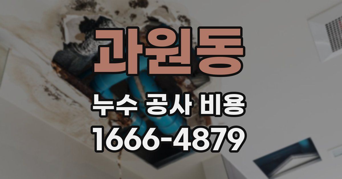 과원동 누수 공사 비용