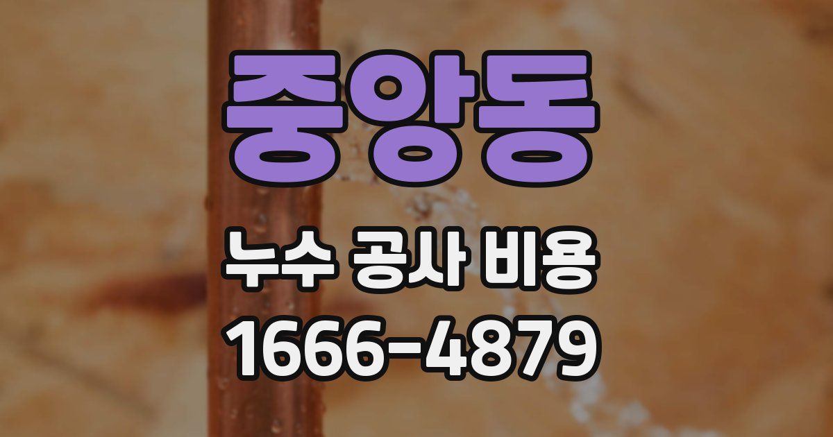 중앙동 누수 공사 비용