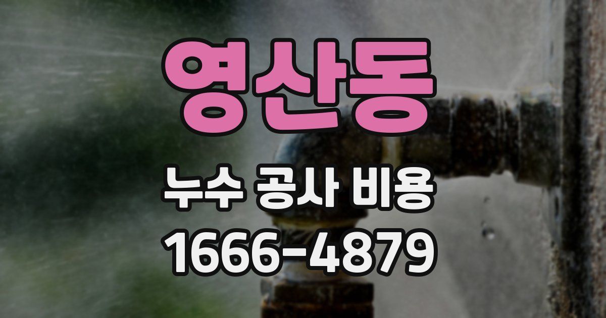 영산동 누수 공사 비용