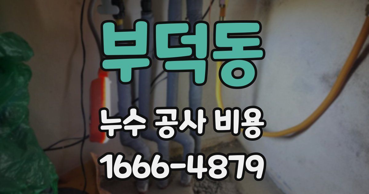 부덕동 누수 공사 비용