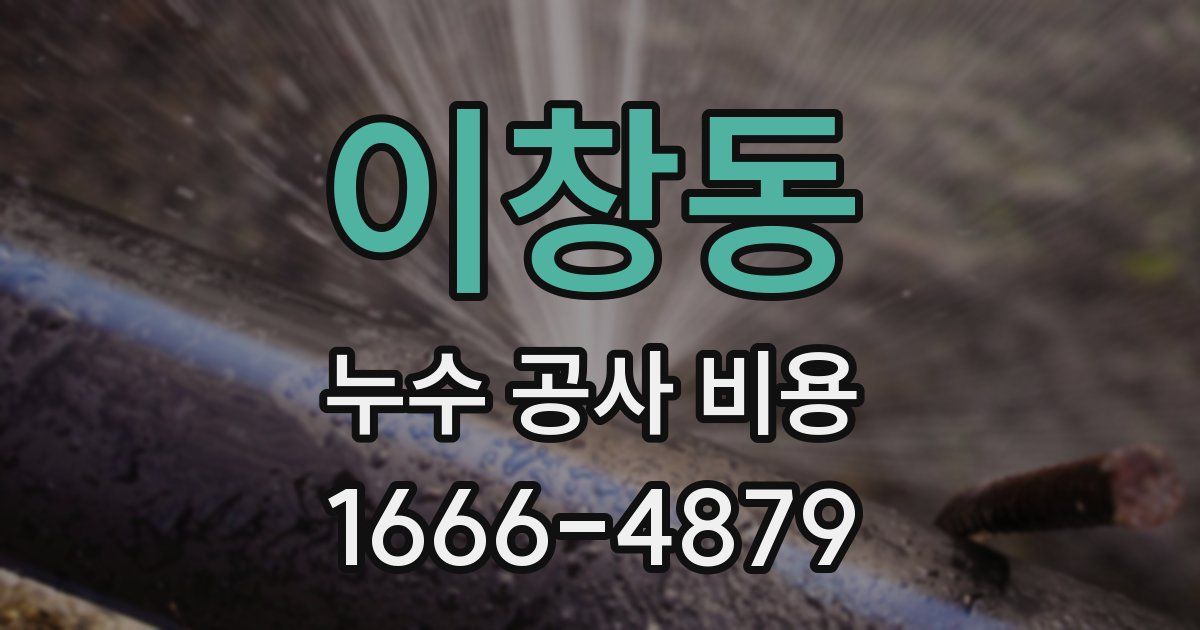 이창동 누수 공사 비용