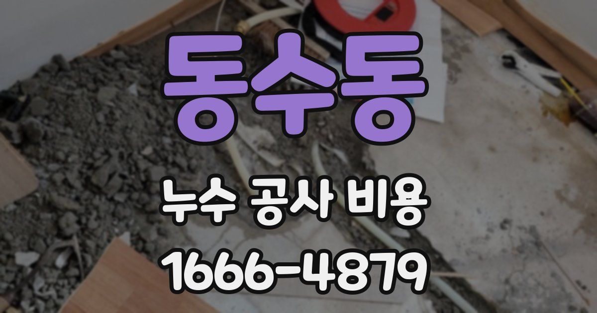 동수동 누수 공사 비용