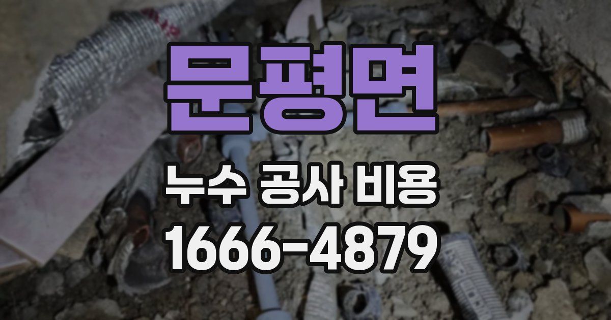 문평면 누수 공사 비용