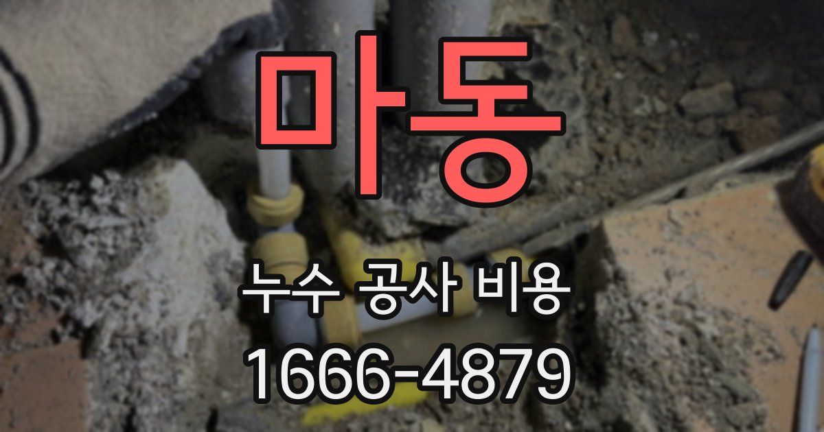 마동 누수 공사 비용
