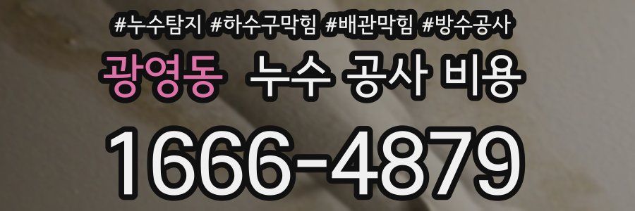 광영동 누수 공사 비용