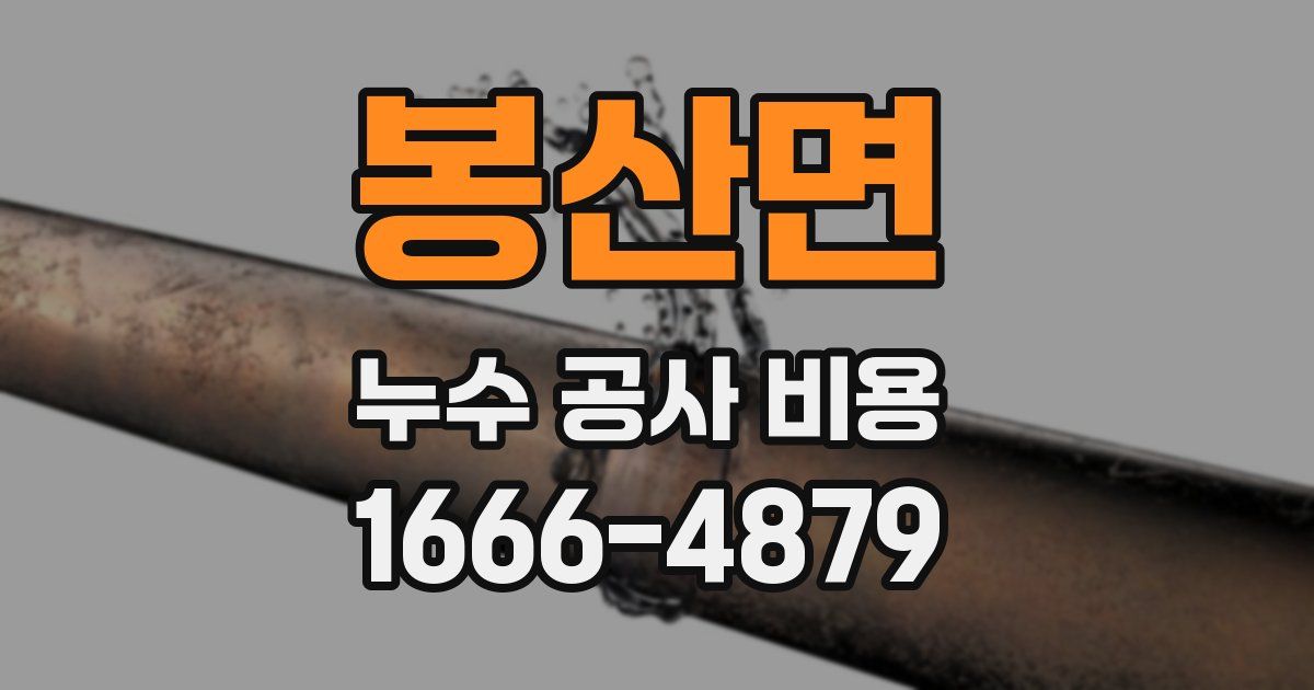 봉산면 누수 공사 비용