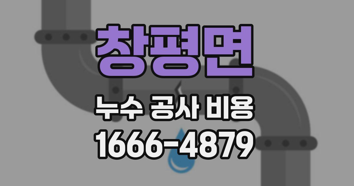 창평면 누수 공사 비용