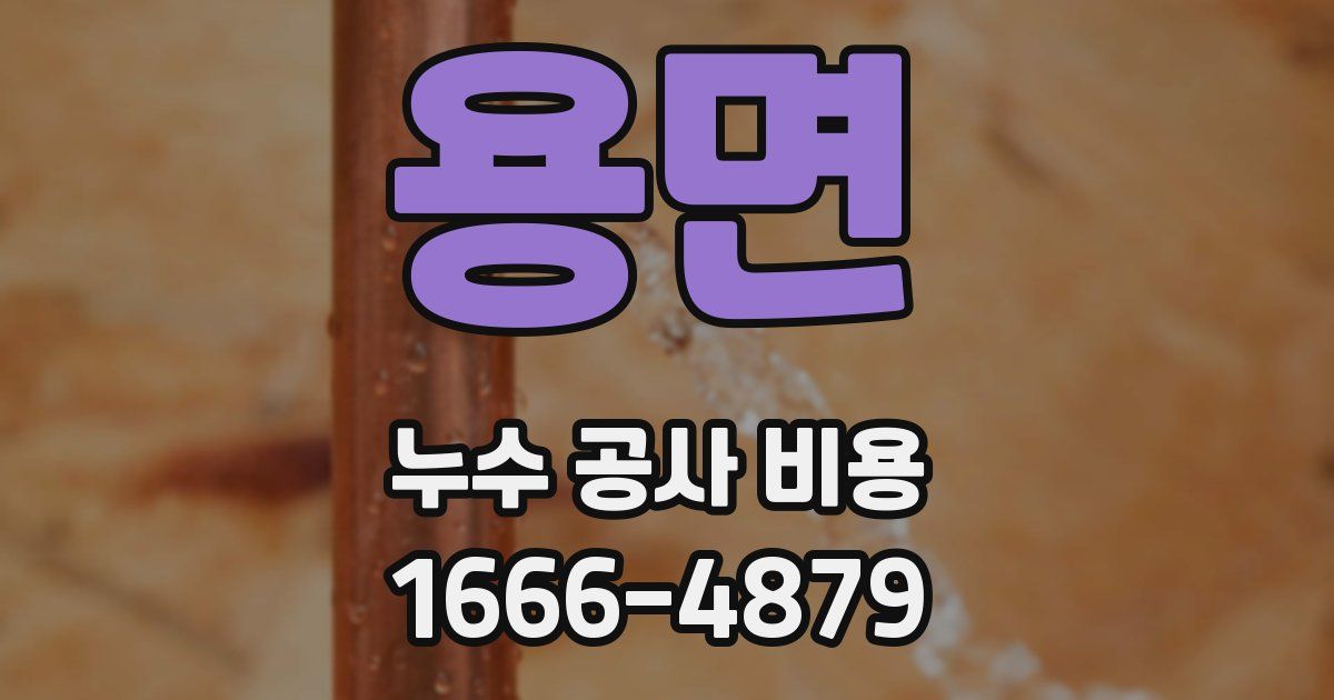 용면 누수 공사 비용