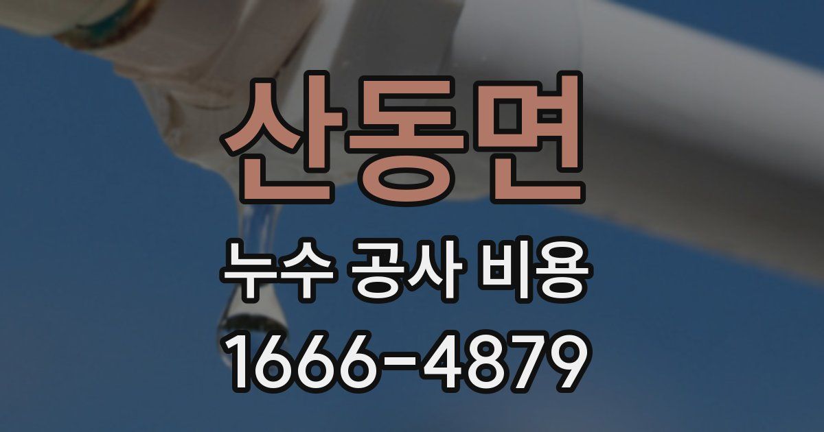 산동면 누수 공사 비용