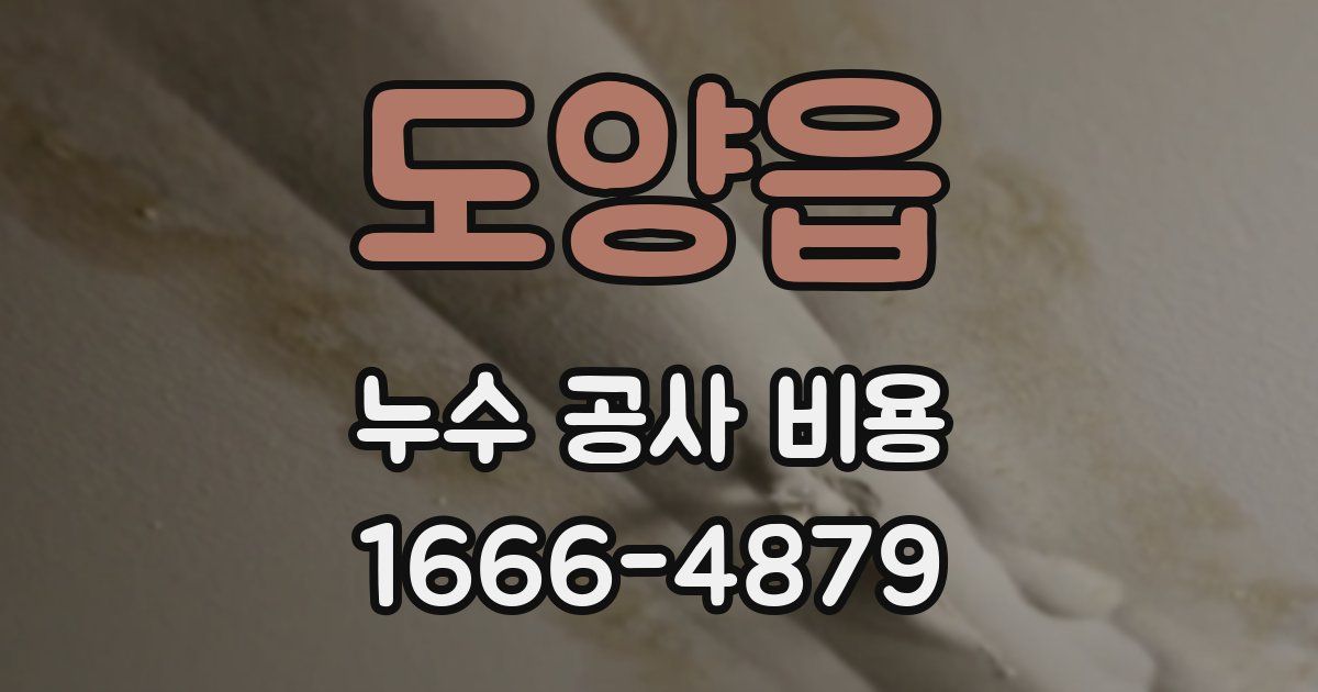 도양읍 누수 공사 비용