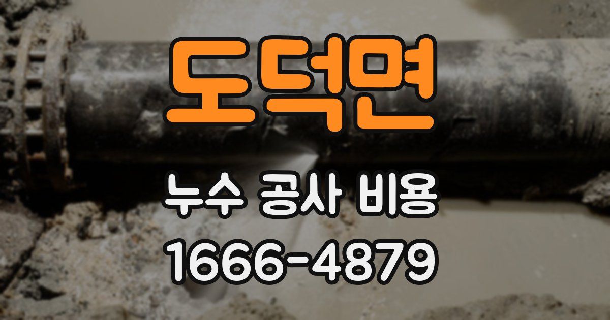 도덕면 누수 공사 비용