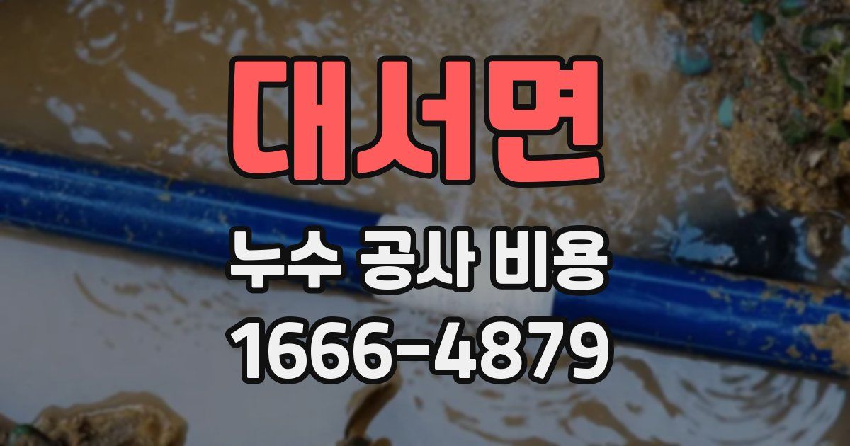 대서면 누수 공사 비용