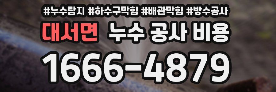 대서면 누수 공사 비용