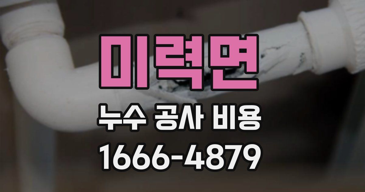 미력면 누수 공사 비용