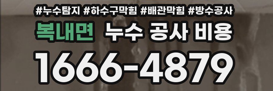 복내면 누수 공사 비용