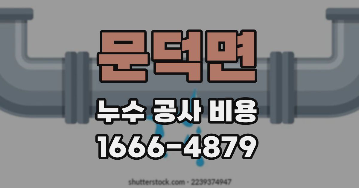 문덕면 누수 공사 비용