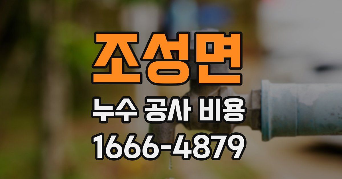 조성면 누수 공사 비용