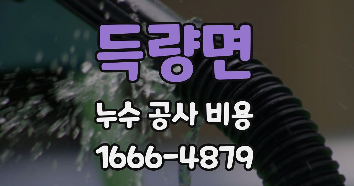 득량면 누수 공사 비용