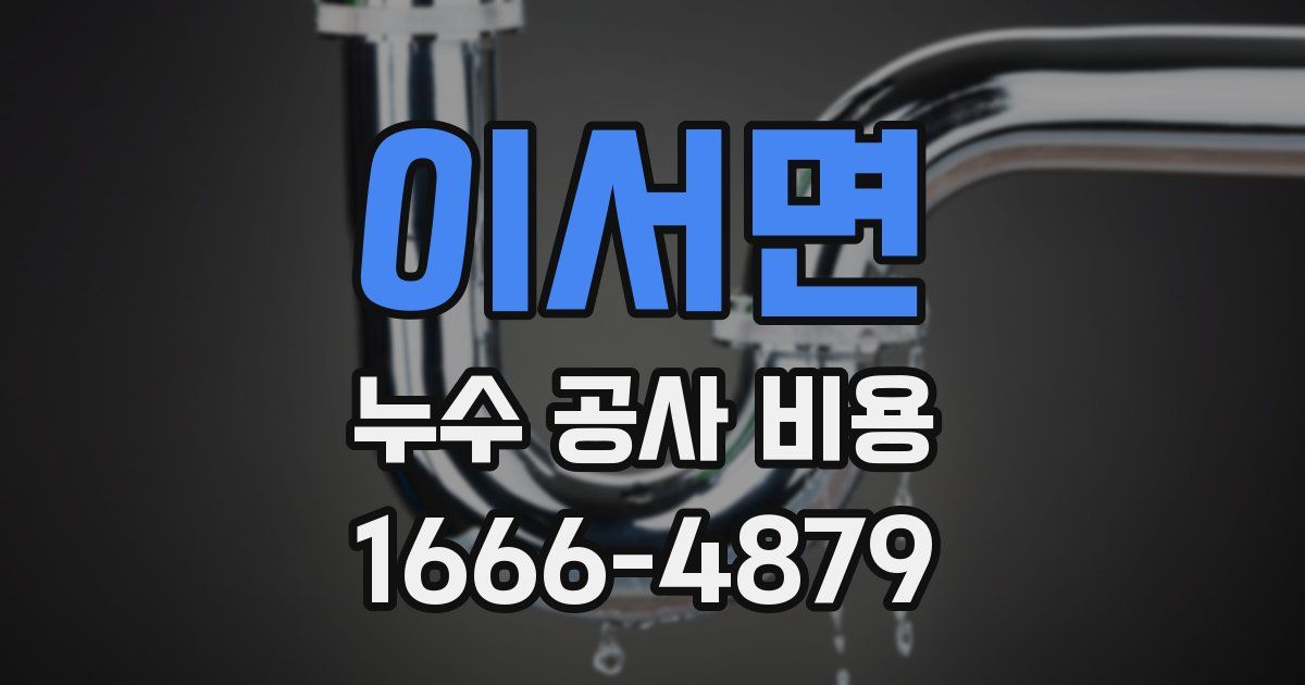 이서면 누수 공사 비용