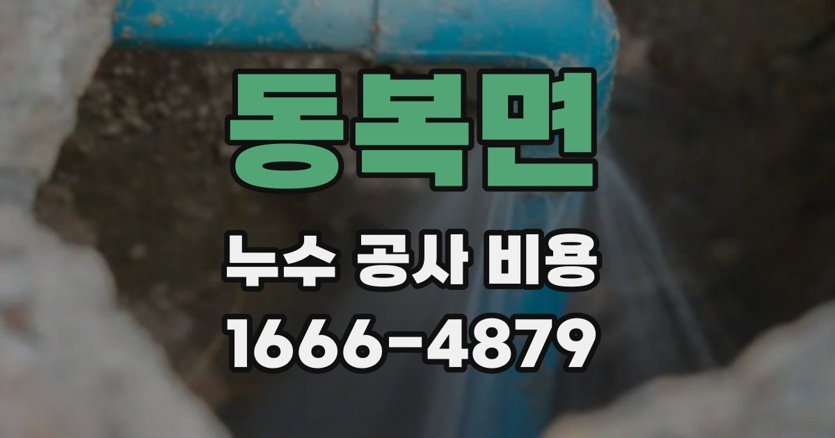 동복면 누수 공사 비용
