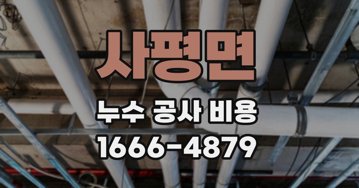 사평면 누수 공사 비용