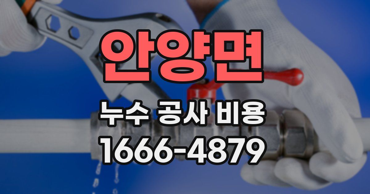 안양면 누수 공사 비용