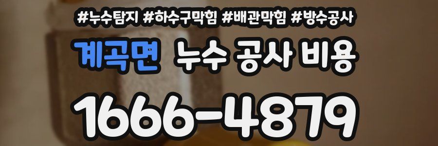 계곡면 누수 공사 비용