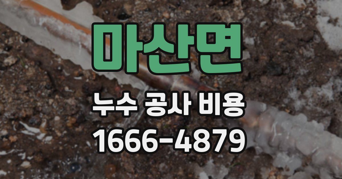 마산면 누수 공사 비용