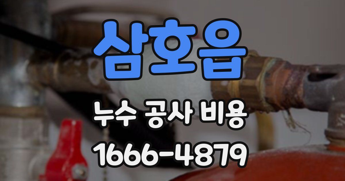 삼호읍 누수 공사 비용