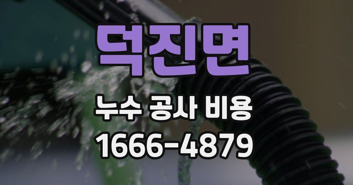 덕진면 누수 공사 비용