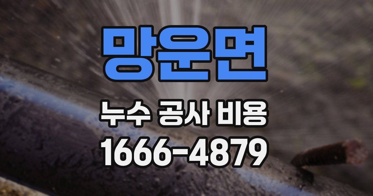 망운면 누수 공사 비용