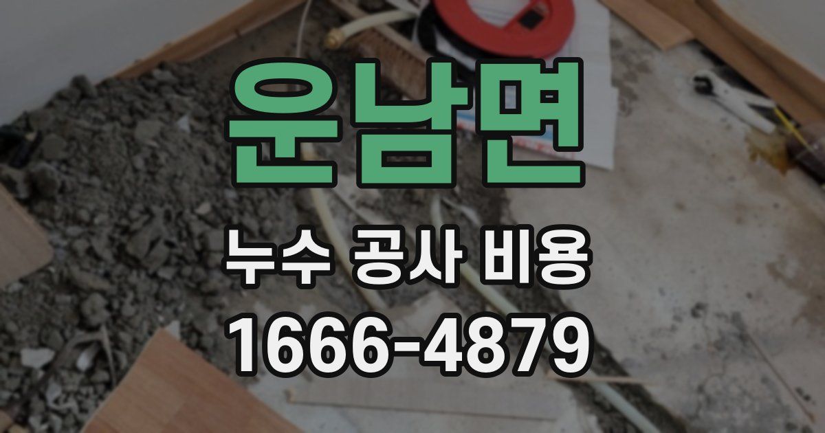 운남면 누수 공사 비용