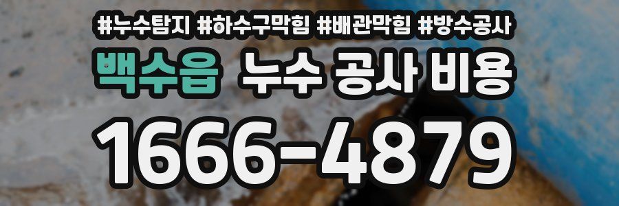 백수읍 누수 공사 비용