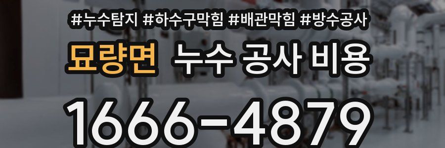 묘량면 누수 공사 비용