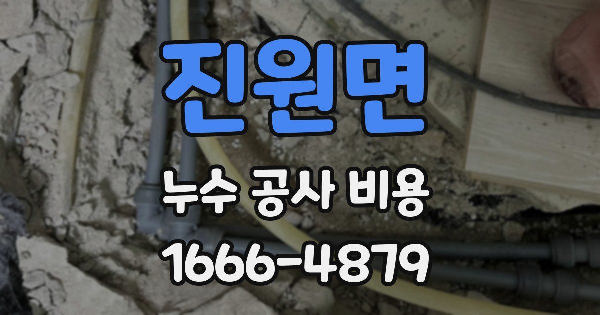 진원면 누수 공사 비용